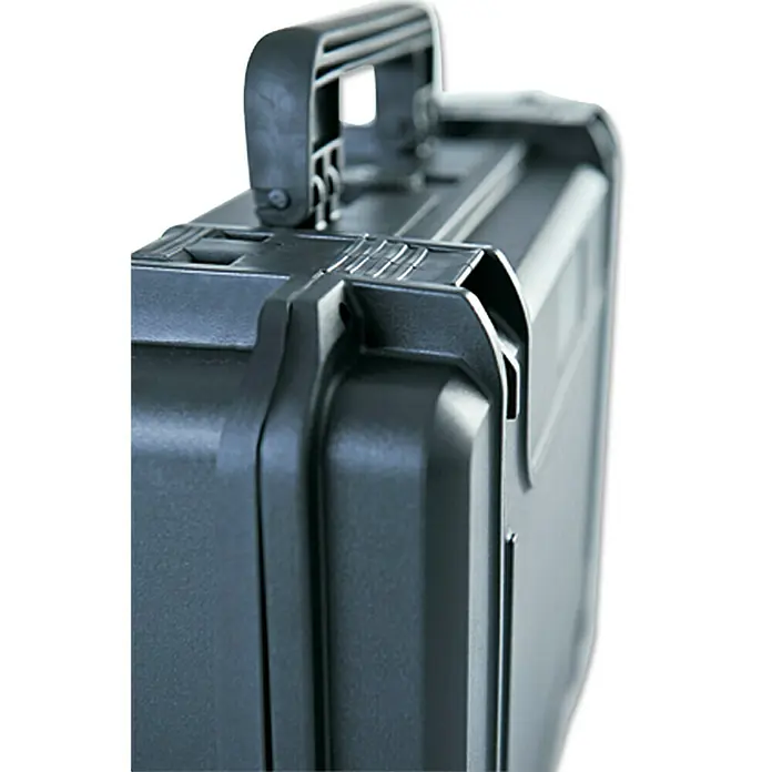 Wasserdichter Koffer MAX 505 mit Einlage - L x B x H: 555 x 428 x 211 mm, Mit Würfelschaumstoffeinlage, Schwarz, Kunststoff - Detailaufnahme
