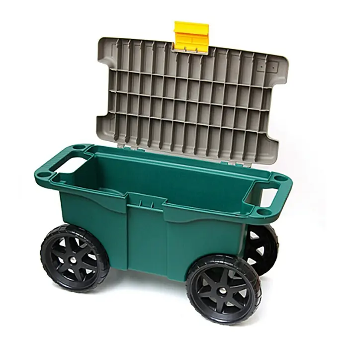 Gartenhocker - Grün/Beige, Belastbarkeit: 100 kg, 4 Räder - Anwendungsbeispiel