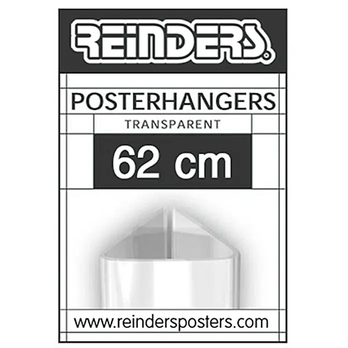 Letvice za postere - Prozirno, 62 x 1,4 cm - Pogled sprijeda