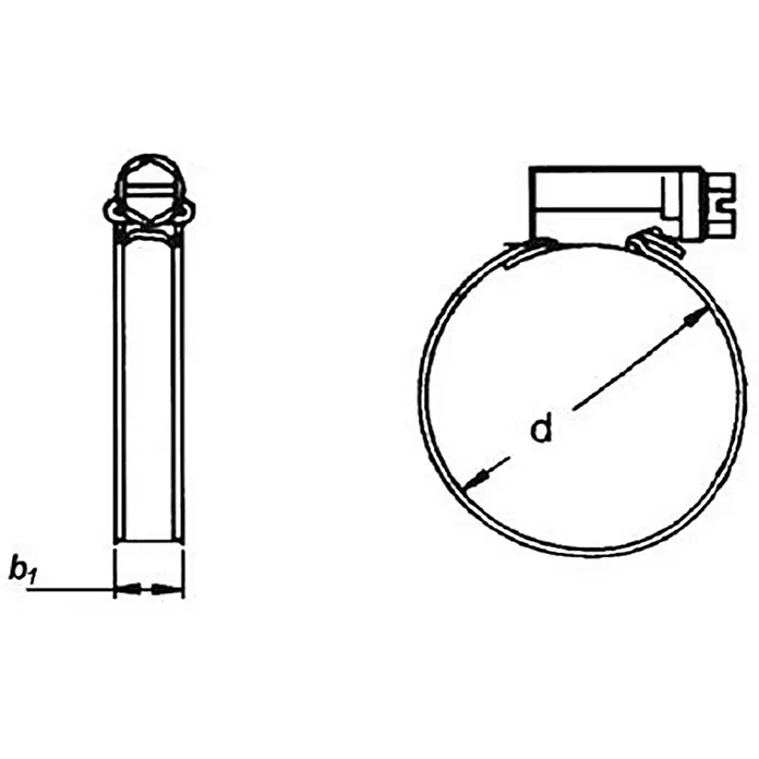 Schlauchschelle - Spannbereich: 16 - 27 mm, 12 mm, Edelstahl, A4