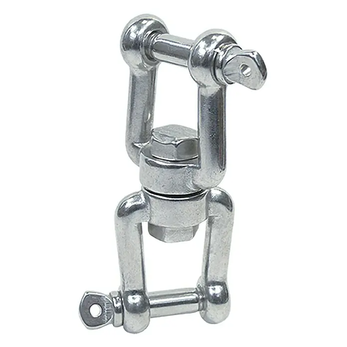 Wirbelschäkel - Bolzendurchmesser: 6 mm, Bruchlast: 1.130 kg, Gabel-Gabel, Edelstahl, A4