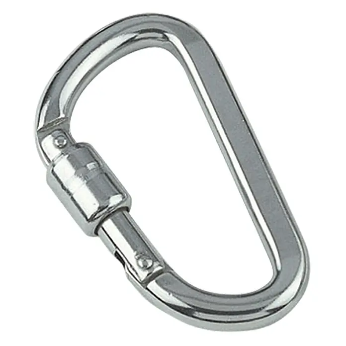 Karabinerhaken mit Springverschluss - Ø x L: 10 x 100 mm, Bruchlast: 1.180 kg, Edelstahl, A4
