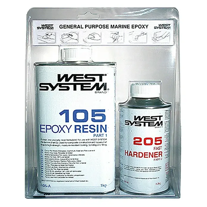 West System Epoxyharsset A-Pack - Met verharder 205, 1,2 kg