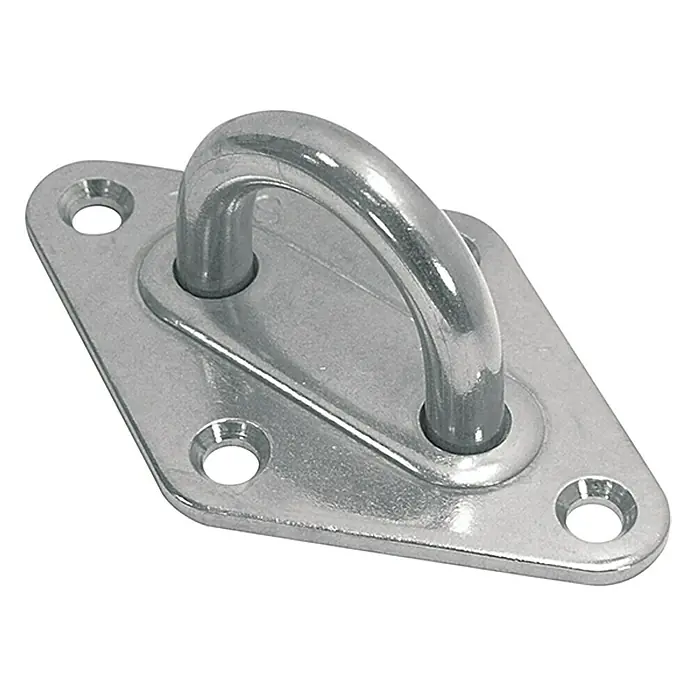 Mastplatte Raute - Gerade, 60 x 36 mm, Edelstahl, A2