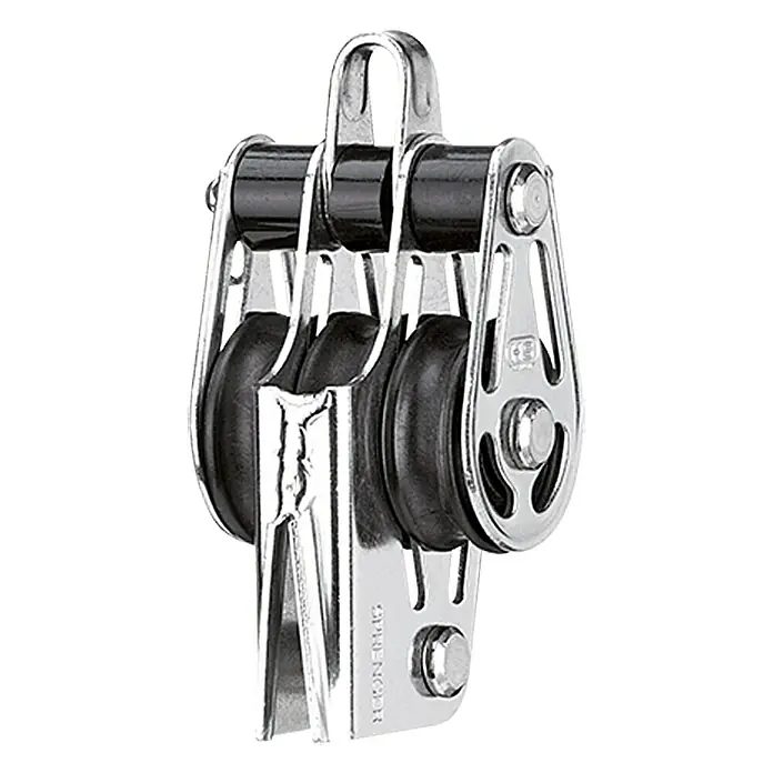 Sprenger Niederholerblock - 6 mm, 3 Rollen, Mit V-Klemme, Gleitlager, Hundsfott
