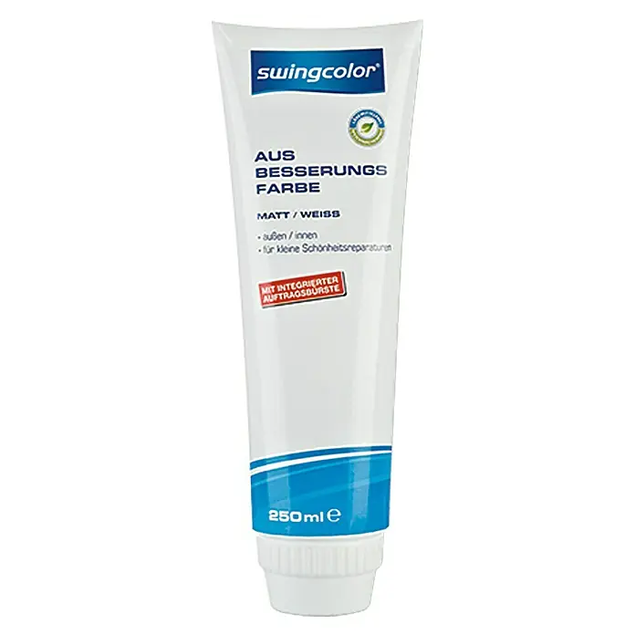swingcolor Wandfarbe Ausbesserungsfarbe - Weiß, 250 ml, Matt, Lösemittelfrei, Weichmacherfrei, Emissionsarm