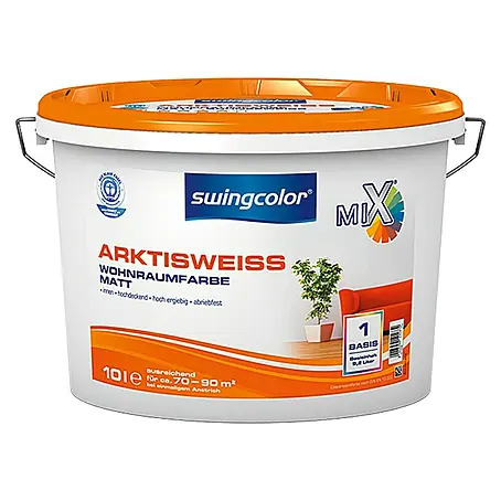 swingcolor Mix Wandfarbe Arktisweiß