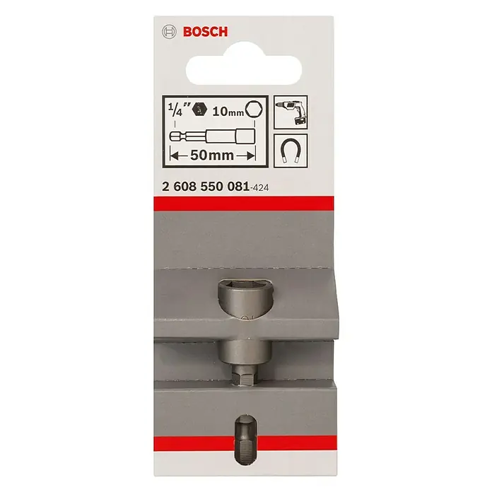 Bosch Steckschlüsseleinsatz - Schlüsselweite: 10 mm, Geeignet für: Akkuschrauber - Vorderansicht