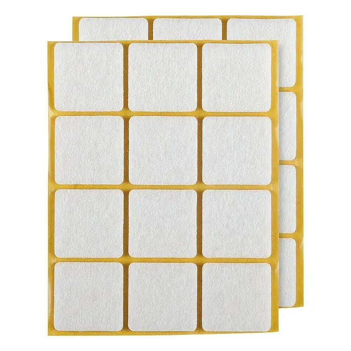 Stabilit Podložna pločica od filca - 25 x 25 mm, 24 kom, Bijele boje, Samoljepljivo - Pogled odozgo