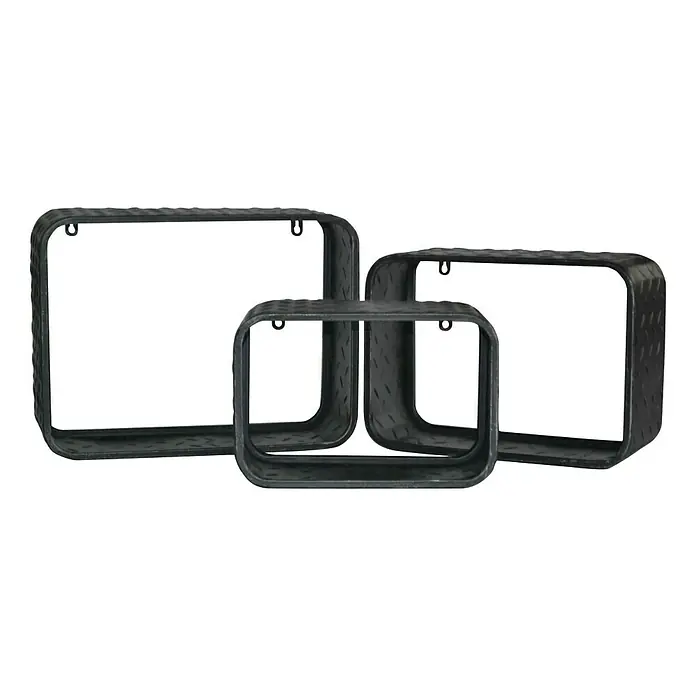 BHP Wandregal-Set - 3 Stk., Metall - Vorderansicht