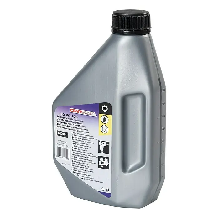 Craftomat Kompressoröl - 1 l, Für Druckluftwerkzeuge und Kompressoren