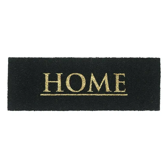 Hamat Kokos deurmat Ruco Print Home - Zwart, 75 x 26 cm