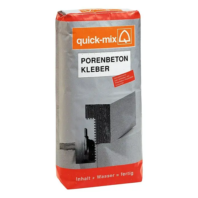 Quick-Mix Porenbetonkleber - 25 kg, Chromatarm, Mineralisch