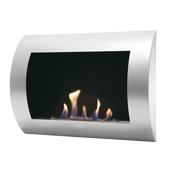 Purline Chimenea de bioetanol Inox-Classic - 60 x 13,4 x 45 cm, Plateado - Vista frontal