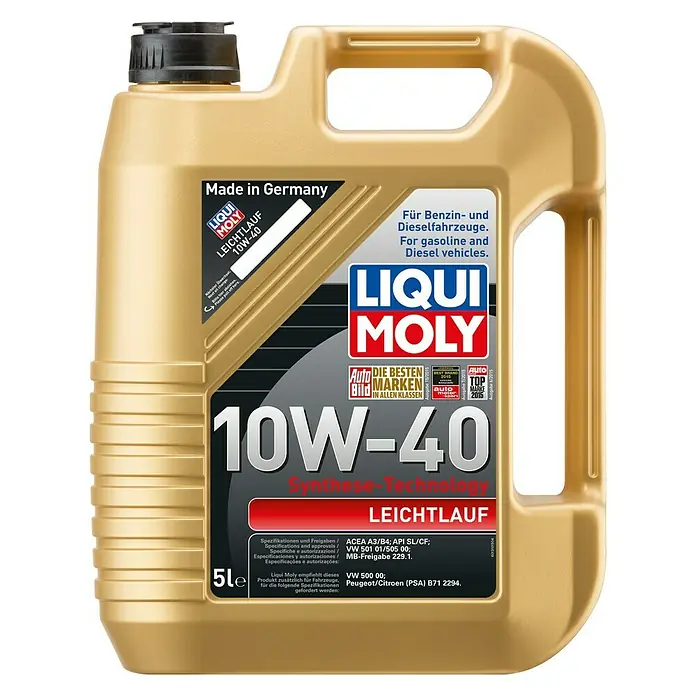 Liqui Moly Leichtlaufmotorenöl - 10W-40, A3/B4, 5 l - Vorderansicht