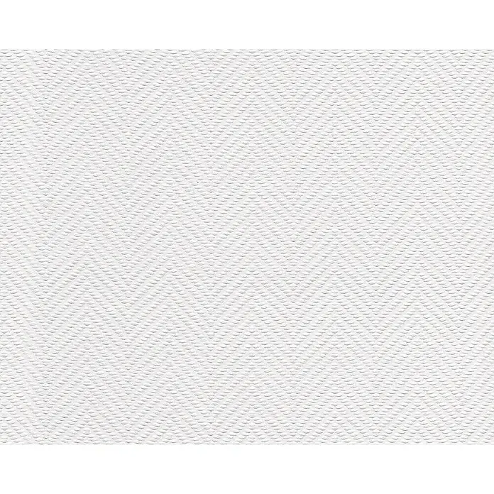Atlantis Design Vliestapete Fischgrät - Weiß, Uni, 10,05 x 0,53 m