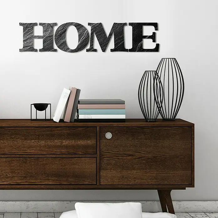 Wandobjekt - Home, Schwarz, 60 x 20 cm