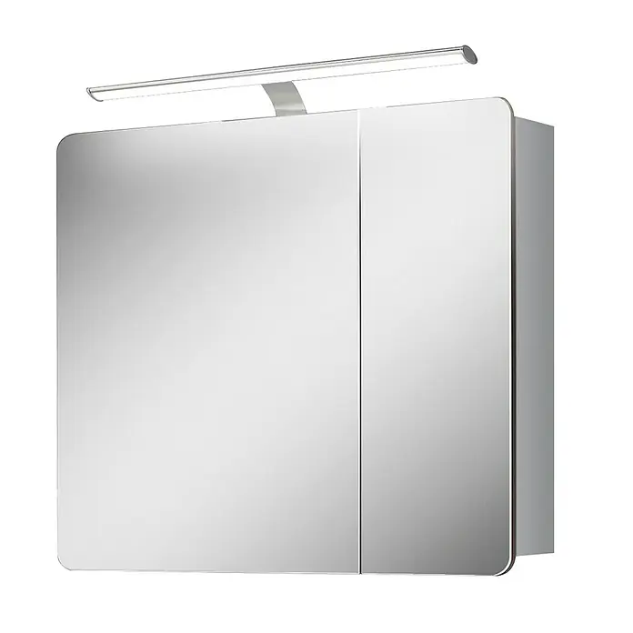 Salsa Prisma LED-Spiegelschrank - Breite: 80 cm, Mit Beleuchtung, MDF, Weiß