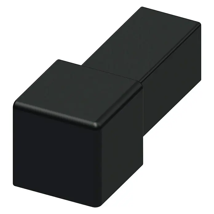Quadroeck - Aluminium, Schwarz, Höhe: 12,5 mm, Gebürstet - Linke Seitenansicht