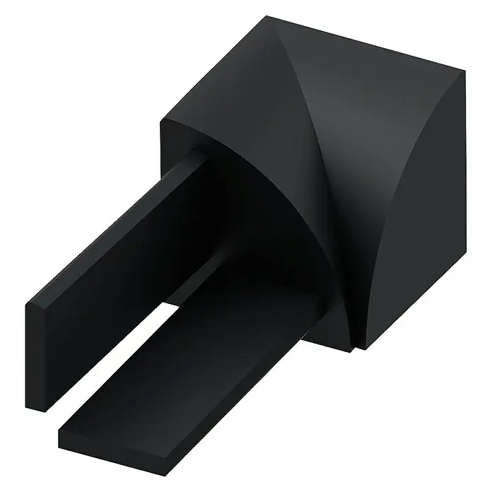 Viertelkreis-Inneneck - PVC, Schwarz, Höhe: 10 mm, 4 Stk. - Linke Seitenansicht