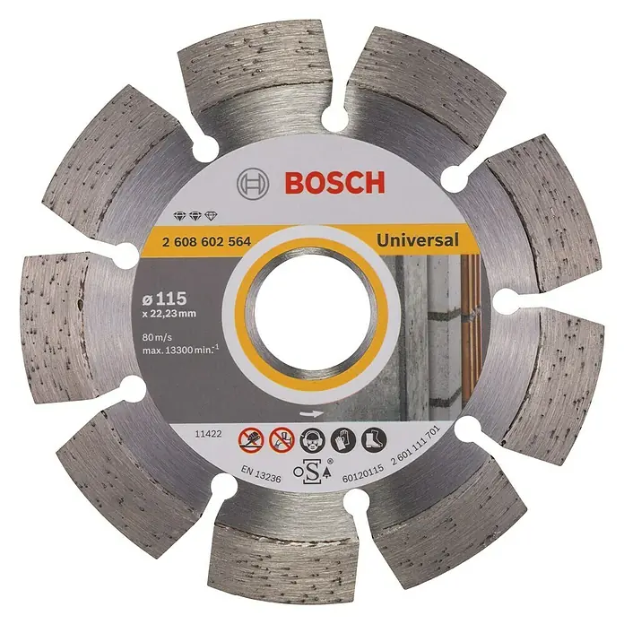 Bosch Professional Diamantdoorslijpschijf Expert Universal - Schijfdiameter: 115 mm, Geschikt voor: Bouwmaterialen - Vooraanzicht