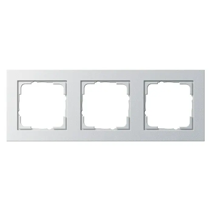 Gira E2 Abdeckrahmen - Aluminium, 3-fach, Kunststoff, Unterputz - Vorderansicht