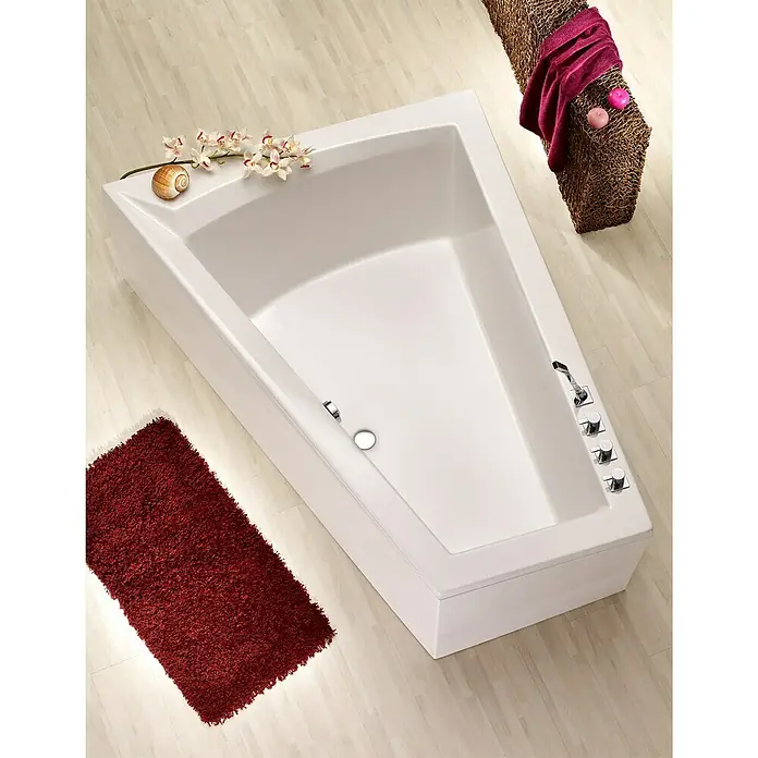 Ottofond Badewanne Cebu 2 B - Linksseitig, 175 x 135/70 x 50 cm, Sanitäracryl, Weiß - Ansicht von oben
