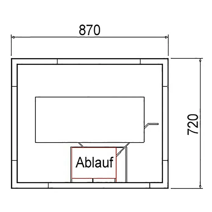 Ottofond Duschwannenträger Coco-R - 87 x 72 cm, Expandiertes Polystyrol, Weiß - Ansicht von oben