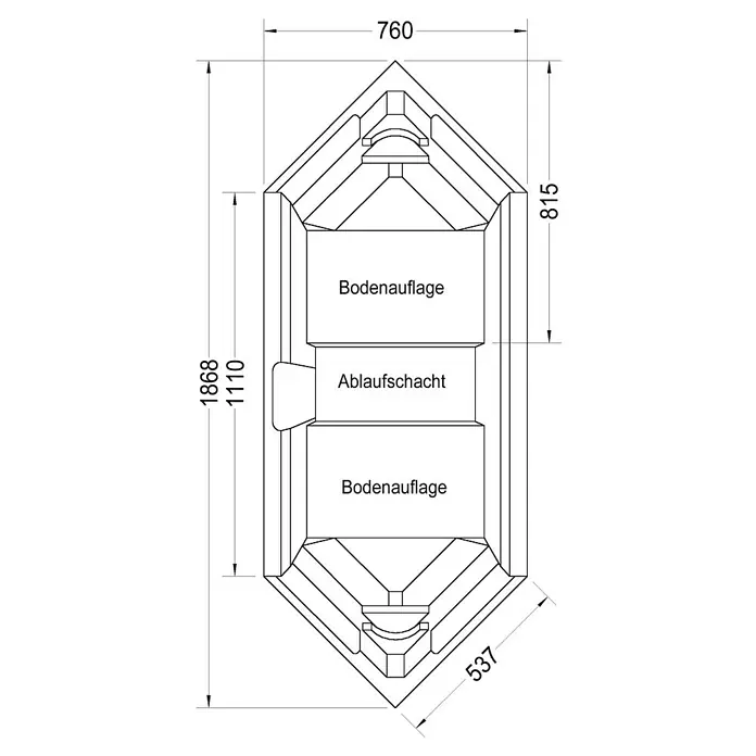 Ottofond Wannenträger Rochelle - Passend für: Ottofond Badewanne Rochelle 190 x 80 cm - Ansicht von oben
