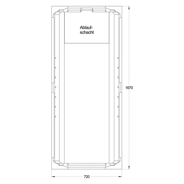 Ottofond Wannenträger Filo - Passend für: Badewanne Filo 170 x 75 cm - Ansicht von oben