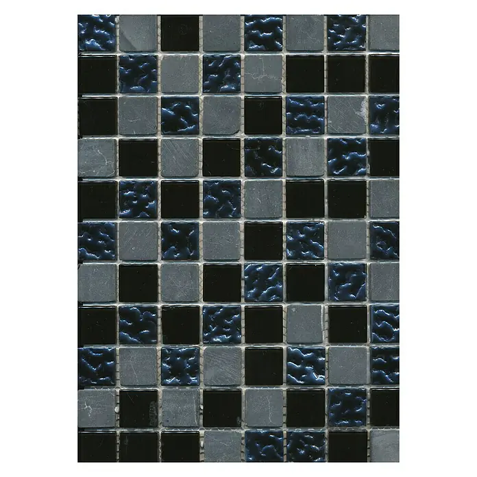 Mosaikfliese Crystal Mix CM M462 - 32,7 x 30,2 cm, Schwarz, Glänzend - Ansicht von oben