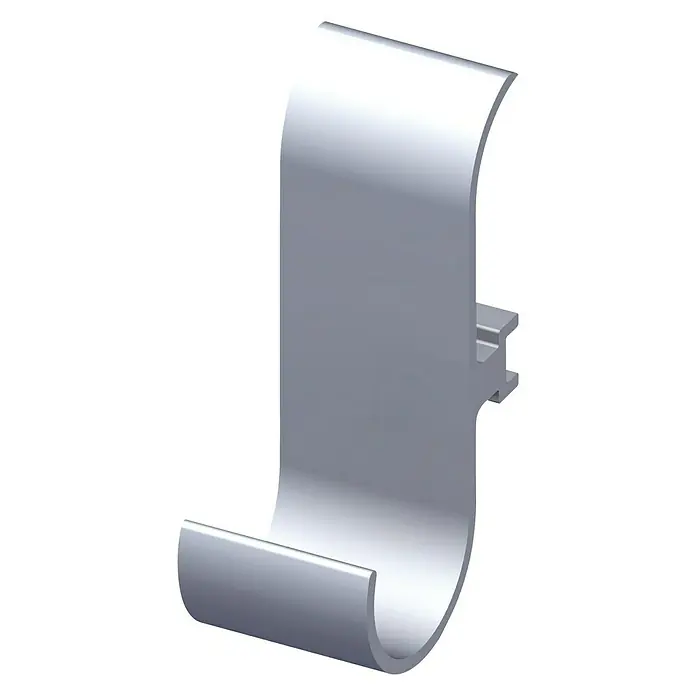 Kantoflex Coaxis Universalhaken - Breite: 25 mm, Aluminium, Blank, Traglast: 15 kg, Passend für: Coaxis Profile, 2 Stk. - Linke Seitenansicht