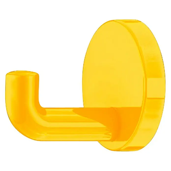 Garderobna kuka - Ø x D: 40 x 30 mm, Poliamid, Zidna montaža, Žute boje - Pogled sprijeda