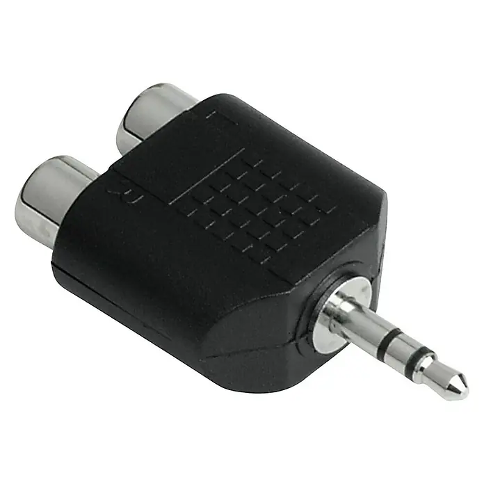 Hama Audio-Adapter - 2 x Cinch-Kupplung, 1 x Klinkenstecker 3,5 mm - Vorderansicht