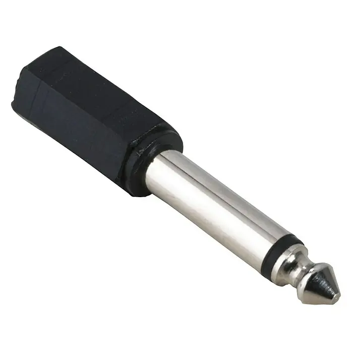 Hama Audio-Adapter - Klinkenkupplung 3,5 mm, Klinkenstecker 6,3 mm, Geeignet für: Mikrofone - Vorderansicht