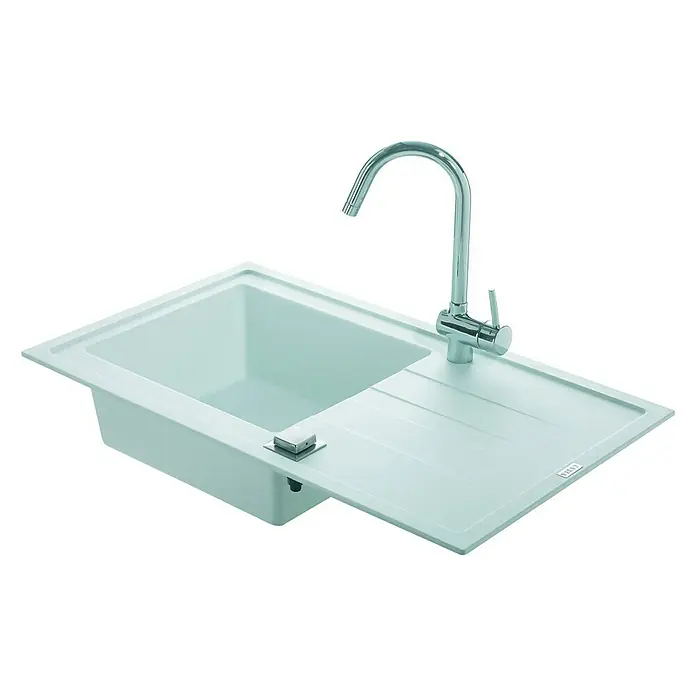 Carea Einbauspüle Tango - 86 x 50 cm, 1 Becken, CAREAgranit®, Weiß - Rechte Seitenansicht