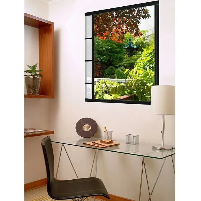 Vinilo forma ventana - Jardín, 75 x 60 cm - Foto ambiente