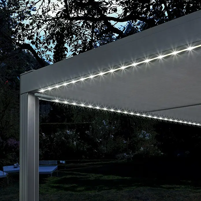 Sunfun LED-Pavillon - 3 x 4 x 2,4 m, Anthrazit, Per App steuerbar