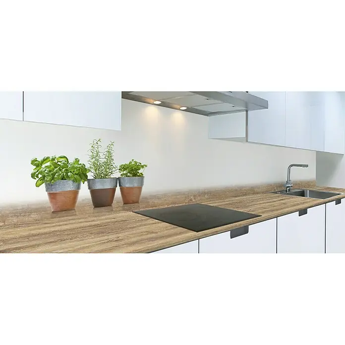 Resopal Küchenrückwand Fixmaß - Cerasum Herbs, 305 x 62 cm, Stärke: 15,4 mm, Holz