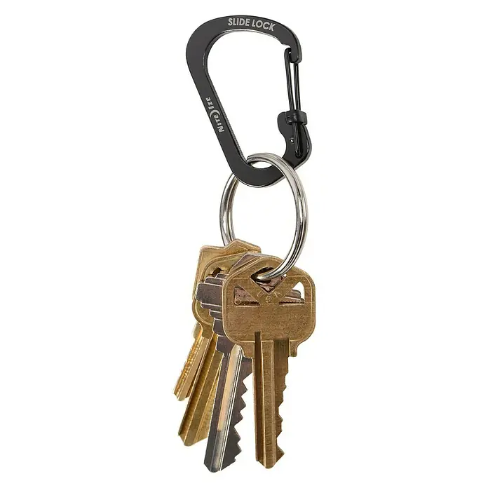 Nite Ize Karabinerhaken Slide Lock - 4,4 x 2,9 cm, Edelstahl, Schwarz, Zugfestigkeit: 4,5 kg - Anwendungsbeispiel
