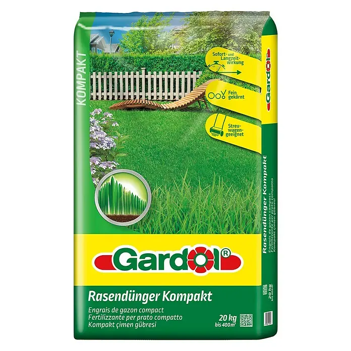 Gardol Rasendünger Kompakt - 20 kg, Inhalt ausreichend für ca.: 400 m² - Vorderansicht