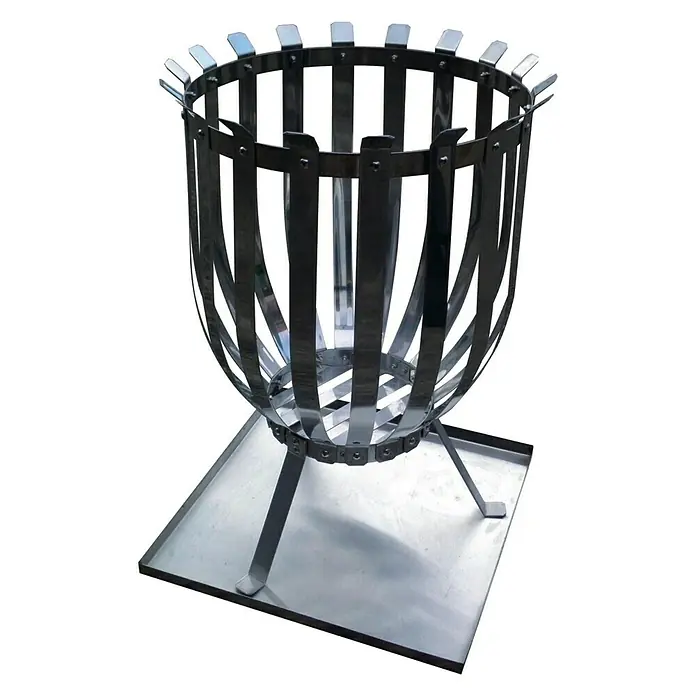 Grillstar Feuerkorb Nebraska - Ø x H: 35 x 63 cm, Silber - Vorderansicht