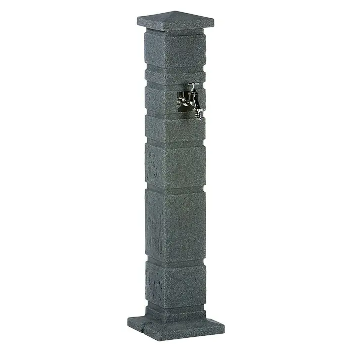 Wasserzapfstelle Romana - Black Granitfarben, Höhe: 110 cm, Ausstattung: Wasserhahn - Vorderansicht