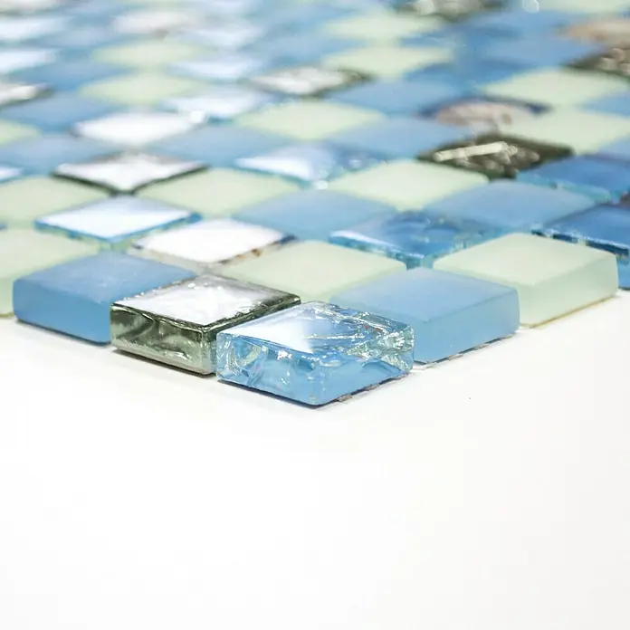 Mosaikfliese Crystal XCM 8OP8 - 30 x 30 cm, Blau, Glänzend - Vorderansicht