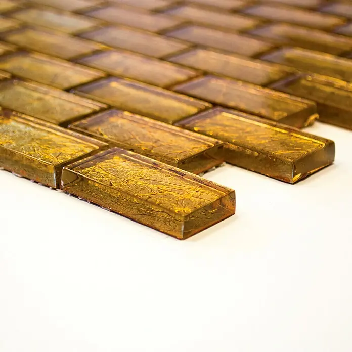 Mosaikfliese Uni Gold XCM 8GO35 - 30 x 30 cm, Gold, Glänzend - Vorderansicht