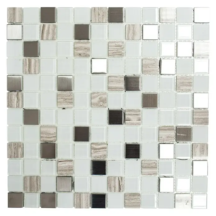 Selbstklebemosaik SAM 4CM32 - 30 x 30 cm, Glas, Mix Weiß - Ansicht von oben