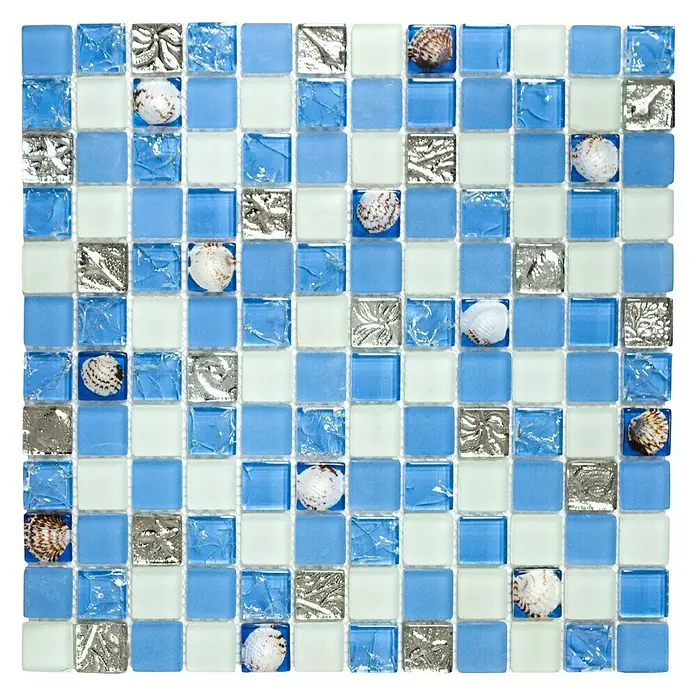 Mosaikfliese Crystal XCM 8OP8 - 30 x 30 cm, Blau, Glänzend - Ansicht von oben