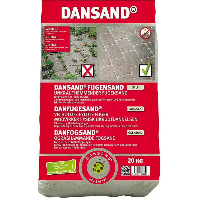 Dansand Fugensand No Grow - Sand/Neutral, Fugenbreite: 1 mm - 5 mm, 20 kg - Vorderansicht