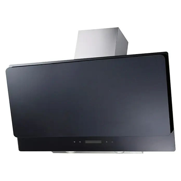 Respekta Schräghaube CH 77090 S - Breite: 90 cm, Max. Luftleistung: 306,3 m³/h im Normalbetrieb, Schwarz/Silber