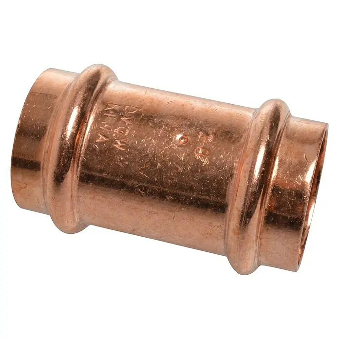 Kupfer-Pressmuffe - Durchmesser: 28 mm, Presskontur: V - Vorderansicht